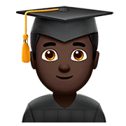 👨🏿‍🎓 Emoji Estudiante Hombre: Tono De Piel Oscuro en Apple iOS 13.2.