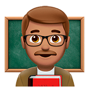 👨🏽‍🏫 Emoji Lehrer: mittlere Hautfarbe Apple iOS 13.2.