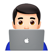 👨🏻‍💻 Emoji IT-Experte: helle Hautfarbe Apple iOS 13.2.