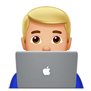 Émoji 👨🏼‍💻 Informaticien : Peau Moyennement Claire sur Apple iOS 13.2.