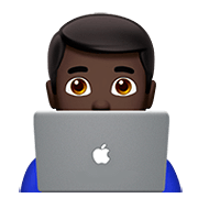 Émoji 👨🏿‍💻 Informaticien : Peau Foncée sur Apple iOS 13.2.