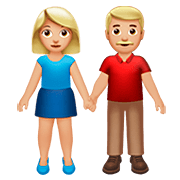 👫🏼 Emoji Mann und Frau halten Hände: mittelhelle Hautfarbe Apple iOS 13.2.