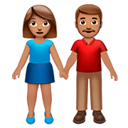 👫🏽 Emoji Mann und Frau halten Hände: mittlere Hautfarbe Apple iOS 13.2.