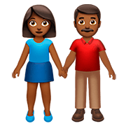 👫🏾 Emoji Homem E Mulher De Mãos Dadas: Pele Morena Escura na Apple iOS 13.2.