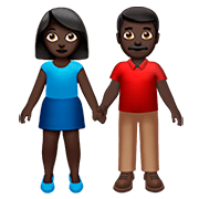 👫🏿 Emoji Homem E Mulher De Mãos Dadas: Pele Escura na Apple iOS 13.2.