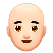👨🏻‍🦲 Emoji Mann: helle Hautfarbe, Glatze Apple iOS 13.2.