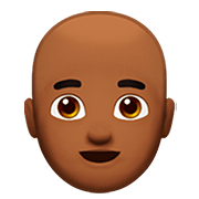 👨🏾‍🦲 Emoji Hombre: Tono De Piel Oscuro Medio Y Sin Pelo en Apple iOS 13.2.