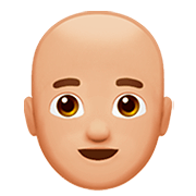 👨🏼‍🦲 Emoji Mann: mittelhelle Hautfarbe, Glatze Apple iOS 13.2.