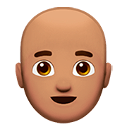 Émoji 👨🏽‍🦲 Homme : Peau Légèrement Mate Et Chauve sur Apple iOS 13.2.