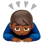 🙇🏾‍♂️ Emoji Homem Fazendo Reverência: Pele Morena Escura na Apple iOS 13.2.