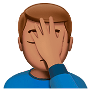 🤦🏽‍♂️ Emoji Homem Decepcionado: Pele Morena na Apple iOS 13.2.