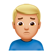 Emoji 🙍🏼‍♂️ Uomo Corrucciato: Carnagione Abbastanza Chiara su Apple iOS 13.2.