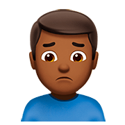 🙍🏾‍♂️ Emoji missmutiger Mann: mitteldunkle Hautfarbe Apple iOS 13.2.