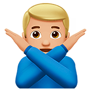 Emoji 🙅🏼‍♂️ Uomo Con Gesto Di Rifiuto: Carnagione Abbastanza Chiara su Apple iOS 13.2.