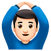 Emoji 🙆🏻‍♂️ Uomo Con Gesto OK: Carnagione Chiara su Apple iOS 13.2.