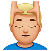 💆🏼‍♂️ Emoji Mann, der eine Kopfmassage bekommt: mittelhelle Hautfarbe Apple iOS 13.2.