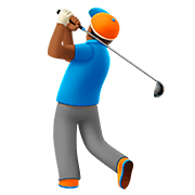 🏌🏾‍♂️ Emoji Homem Golfista: Pele Morena Escura na Apple iOS 13.2.