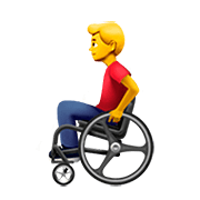 👨‍🦽 Emoji Mann in manuellem Rollstuhl Apple iOS 13.2.