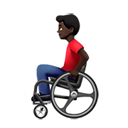 👨🏿‍🦽 Emoji Homem Em Cadeira De Rodas Manual: Pele Escura na Apple iOS 13.2.