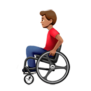 👨🏽‍🦽 Emoji Mann in manuellem Rollstuhl: mittlere Hautfarbe Apple iOS 13.2.