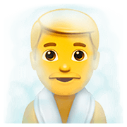 🧖‍♂️ Emoji Mann in Dampfsauna Apple iOS 13.2.