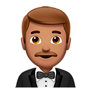 Emoji 🤵🏽 Persona In Smoking: Carnagione Olivastra su Apple iOS 13.2.