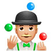Emoji 🤹🏼‍♂️ Giocoliere Uomo: Carnagione Abbastanza Chiara su Apple iOS 13.2.