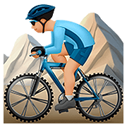 🚵🏼‍♂️ Emoji Mountainbiker: mittelhelle Hautfarbe Apple iOS 13.2.