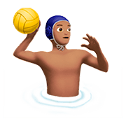 🤽🏽‍♂️ Emoji Hombre Jugando Al Waterpolo: Tono De Piel Medio en Apple iOS 13.2.