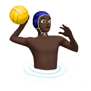 🤽🏿‍♂️ Emoji Hombre Jugando Al Waterpolo: Tono De Piel Oscuro en Apple iOS 13.2.
