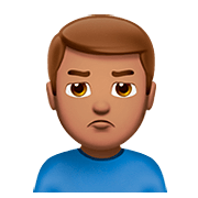 🙎🏽‍♂️ Emoji Hombre Haciendo Pucheros: Tono De Piel Medio en Apple iOS 13.2.