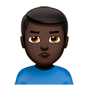Émoji 🙎🏿‍♂️ Homme Qui Boude : Peau Foncée sur Apple iOS 13.2.
