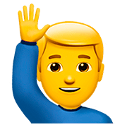 🙋‍♂️ Emoji Hombre Con La Mano Levantada en Apple iOS 13.2.