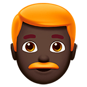 👨🏿‍🦰 Emoji Hombre: Tono De Piel Oscuro Y Pelo Pelirrojo en Apple iOS 13.2.