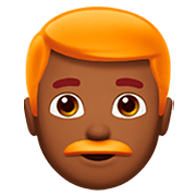 👨🏾‍🦰 Emoji Homem: Pele Morena Escura E Cabelo Vermelho na Apple iOS 13.2.
