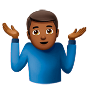🤷🏾‍♂️ Emoji Homem Dando De Ombros: Pele Morena Escura na Apple iOS 13.2.