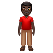 🧍🏿‍♂️ Emoji stehender Mann: dunkle Hautfarbe Apple iOS 13.2.