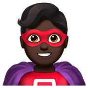 Emoji 🦸🏿‍♂️ Supereroe Uomo: Carnagione Scura su Apple iOS 13.2.