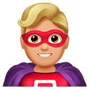 🦸🏼‍♂️ Emoji Superhéroe: Tono De Piel Claro Medio en Apple iOS 13.2.