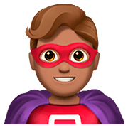 Émoji 🦸🏽‍♂️ Super-héros Homme : Peau Légèrement Mate sur Apple iOS 13.2.