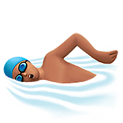 🏊🏽‍♂️ Emoji Hombre Nadando: Tono De Piel Medio en Apple iOS 13.2.