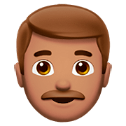 Emoji 👨🏽 Uomo: Carnagione Olivastra su Apple iOS 13.2.