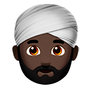 👳🏿‍♂️ Emoji Hombre Con Turbante: Tono De Piel Oscuro en Apple iOS 13.2.