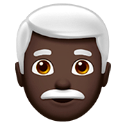 Emoji 👨🏿‍🦳 Uomo: Carnagione Scura E Capelli Bianchi su Apple iOS 13.2.