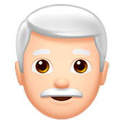 Emoji 👨🏻‍🦳 Uomo: Carnagione Chiara E Capelli Bianchi su Apple iOS 13.2.