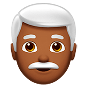 👨🏾‍🦳 Emoji Hombre: Tono De Piel Oscuro Medio Y Pelo Blanco en Apple iOS 13.2.