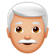 Emoji 👨🏼‍🦳 Uomo: Carnagione Abbastanza Chiara E Capelli Bianchi su Apple iOS 13.2.