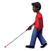 👨🏿‍🦯 Emoji Homem Com Bengala Para Cego: Pele Escura na Apple iOS 13.2.