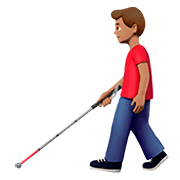 👨🏽‍🦯 Emoji Homem Com Bengala Para Cego: Pele Morena na Apple iOS 13.2.