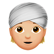 Émoji 👳🏼 Personne En Turban : Peau Moyennement Claire sur Apple iOS 13.2.